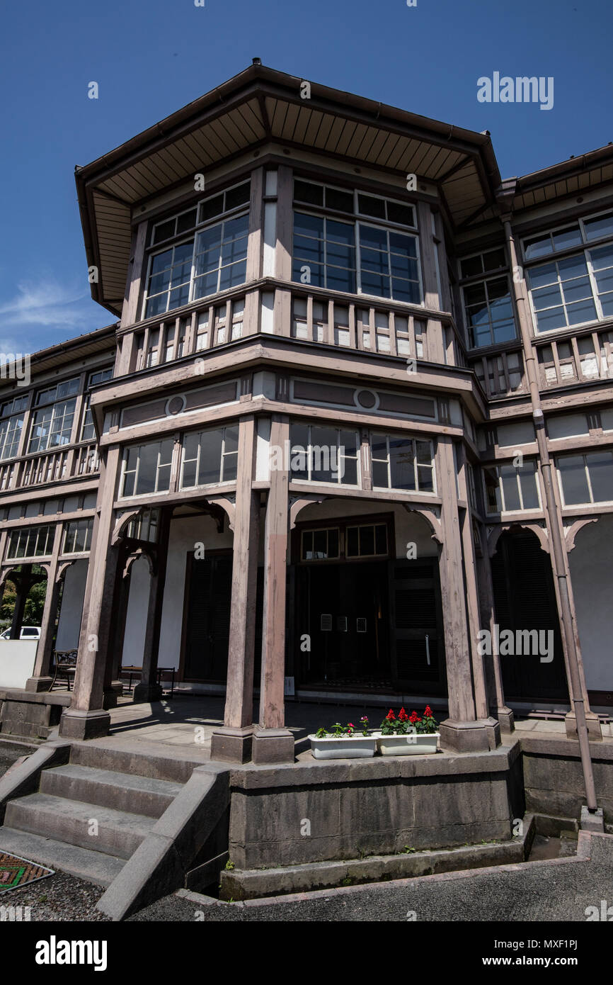 Ijinkan stranieri Mansion fu ufficialmente chiamato Bosekisho Gishikan vecchio Kagoshima ingegneri di filatura House. L'edificio assomiglia al suo counterpa Foto Stock