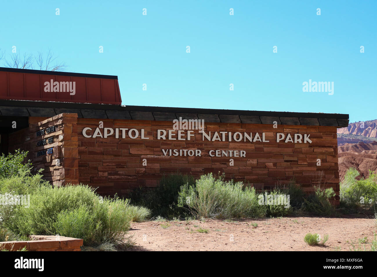 Centro visitatori al parco nazionale di Capitol Reef Foto Stock