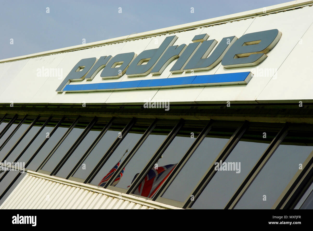 Testa di Prodrive office headquarters facility a Banbury, Regno Unito. Motorsport di engineering, progettazione, costruzione e gestione aziendale. British. Motor Racing Foto Stock