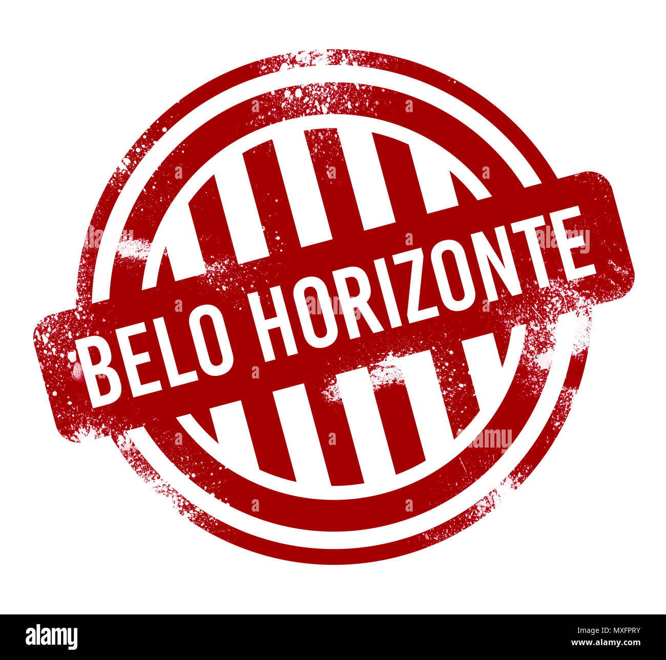 Belo Horizonte - Rosso pulsante grunge, timbro Foto Stock