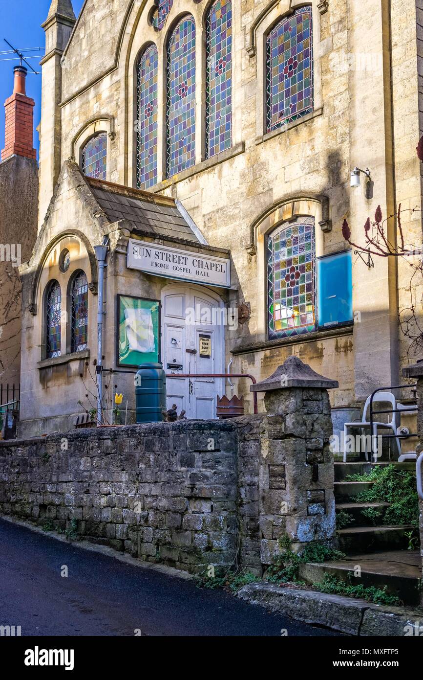 Sun Street Cappella, Frome Vangelo Hall presi in Sun Street, Frome, Somerset, Regno Unito il 15 febbraio 2018 Foto Stock