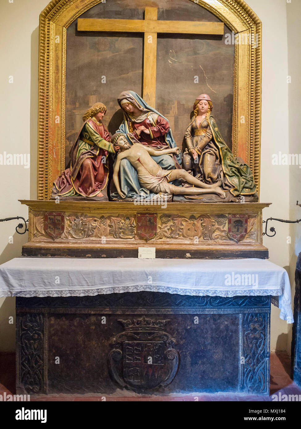 Piedad. La Iglesia de Santa María la Mayor La Colegial. Talavera de la Reina. Il conjunto histórico artístico. Provincia de Toledo. España. Foto Stock