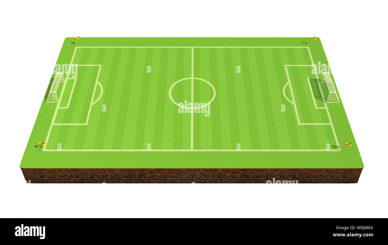 3d illustrazione di un campo di calcio Foto stock - Alamy