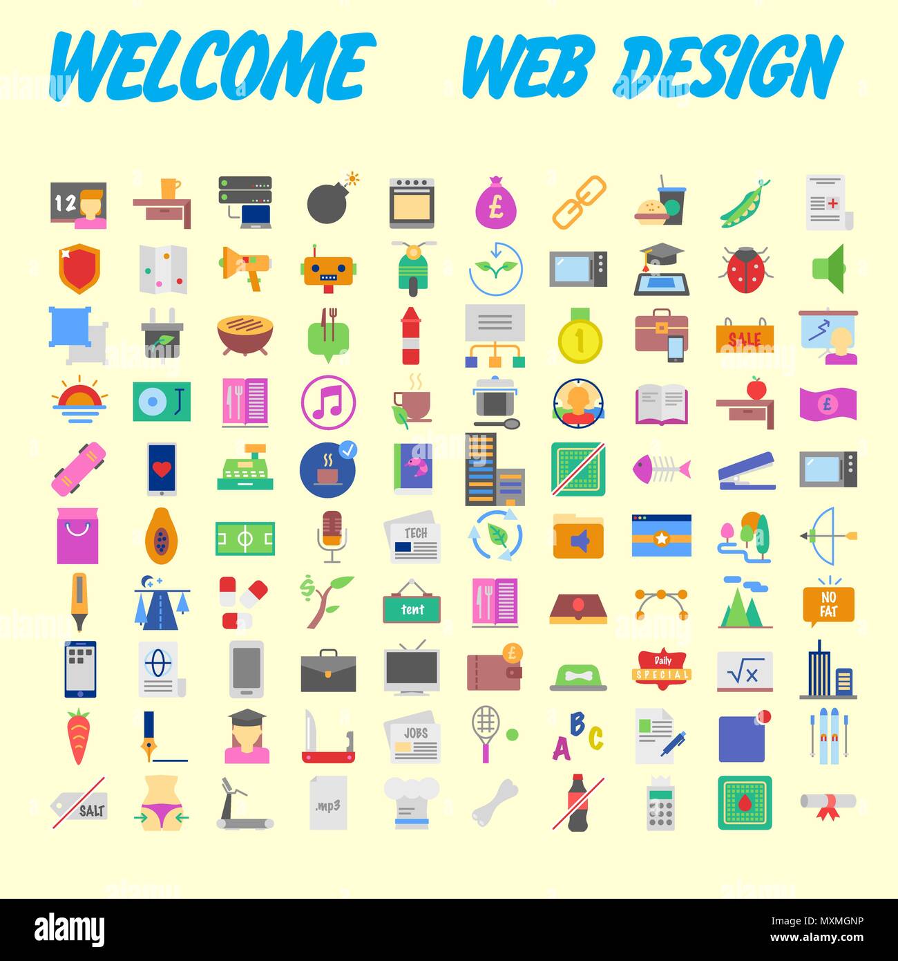 Set di 100 piane di alta qualità icone. Illustrazione Vettoriale Illustrazione Vettoriale