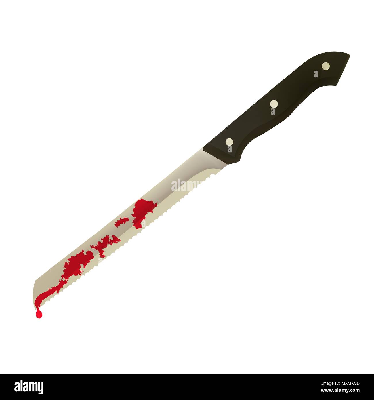 Coltello da cucina con il sangue Illustrazione Vettoriale