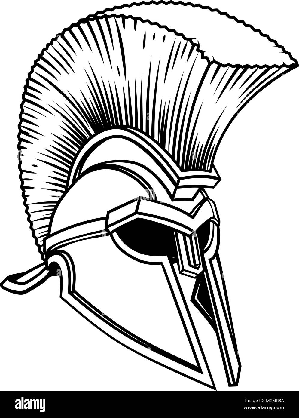 Spartan Trojan gladiatore romano casco Illustrazione Vettoriale
