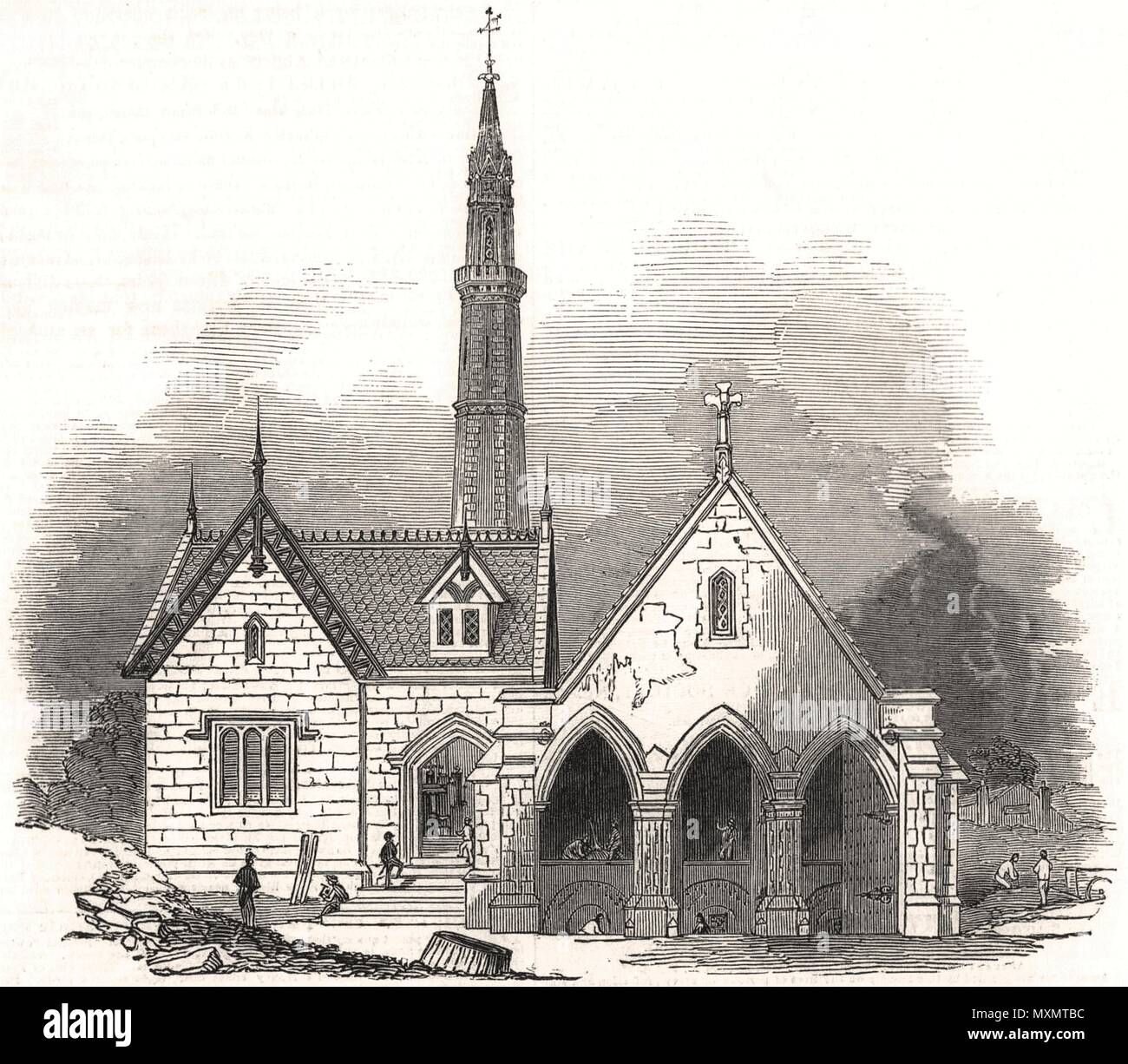 Samuda della ferrovia atmosferica motore-house, a Croydon. London 1845. Il Illustrated London News Foto Stock