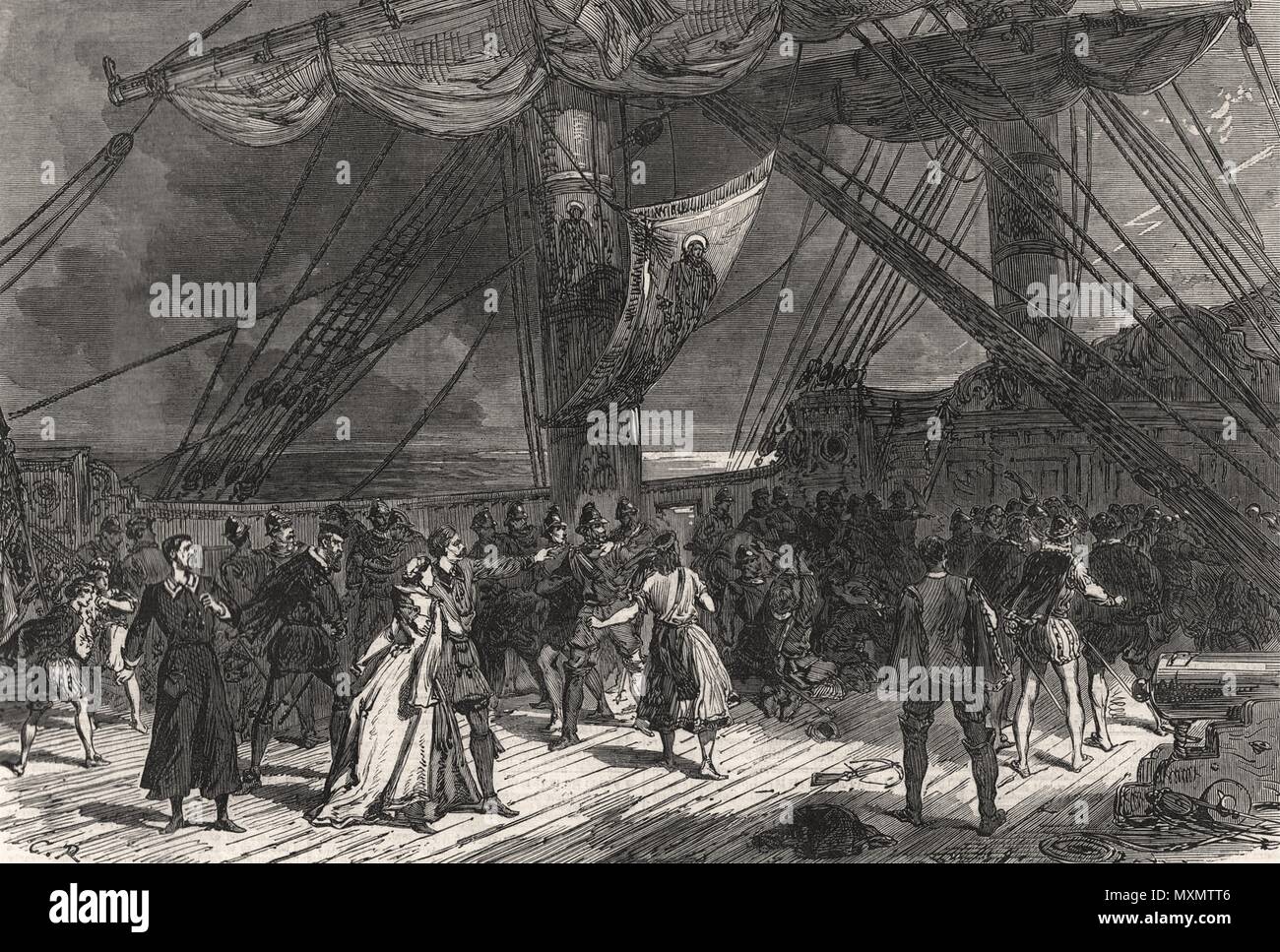 Scena da ' vero per il nucleo ' presso il Teatro del Surrey. London 1866. Il Illustrated London News Foto Stock