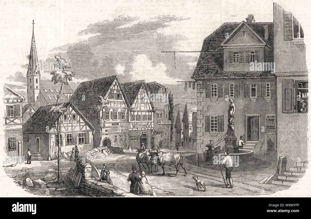 La casa in cui Schiller è nato, Marbach. Germania 1859. Il Illustrated London News Foto Stock