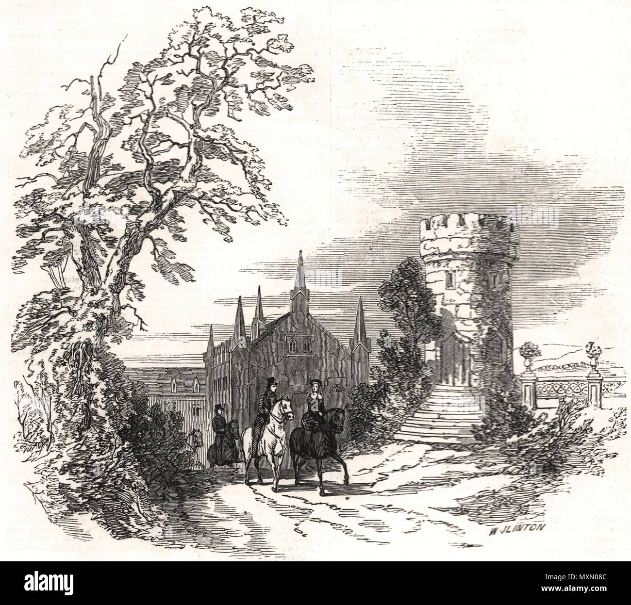 Rosenau - da Sua Altezza Reale il Principe Albert disegno. Baviera 1845. Il Illustrated London News Foto Stock