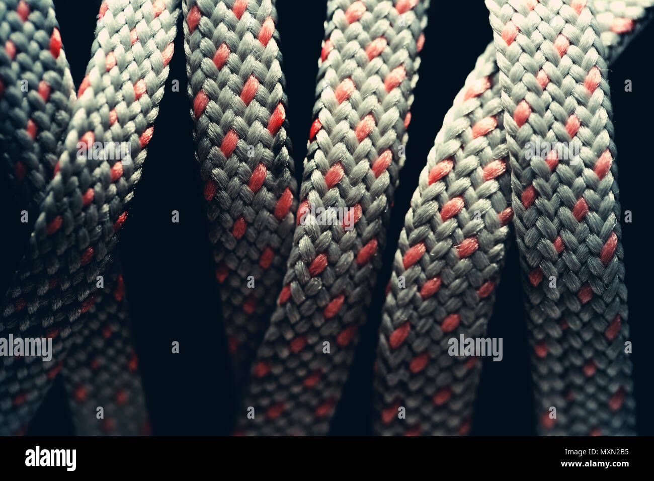 Lacci delle scarpe close up foto macro in stile vintage Foto Stock