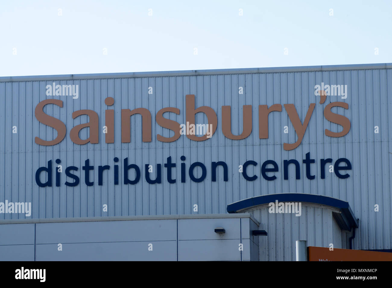 La Sainsbury's Distribution Center a Rye House a Hoddesdon Hertfordshire Foto Stock