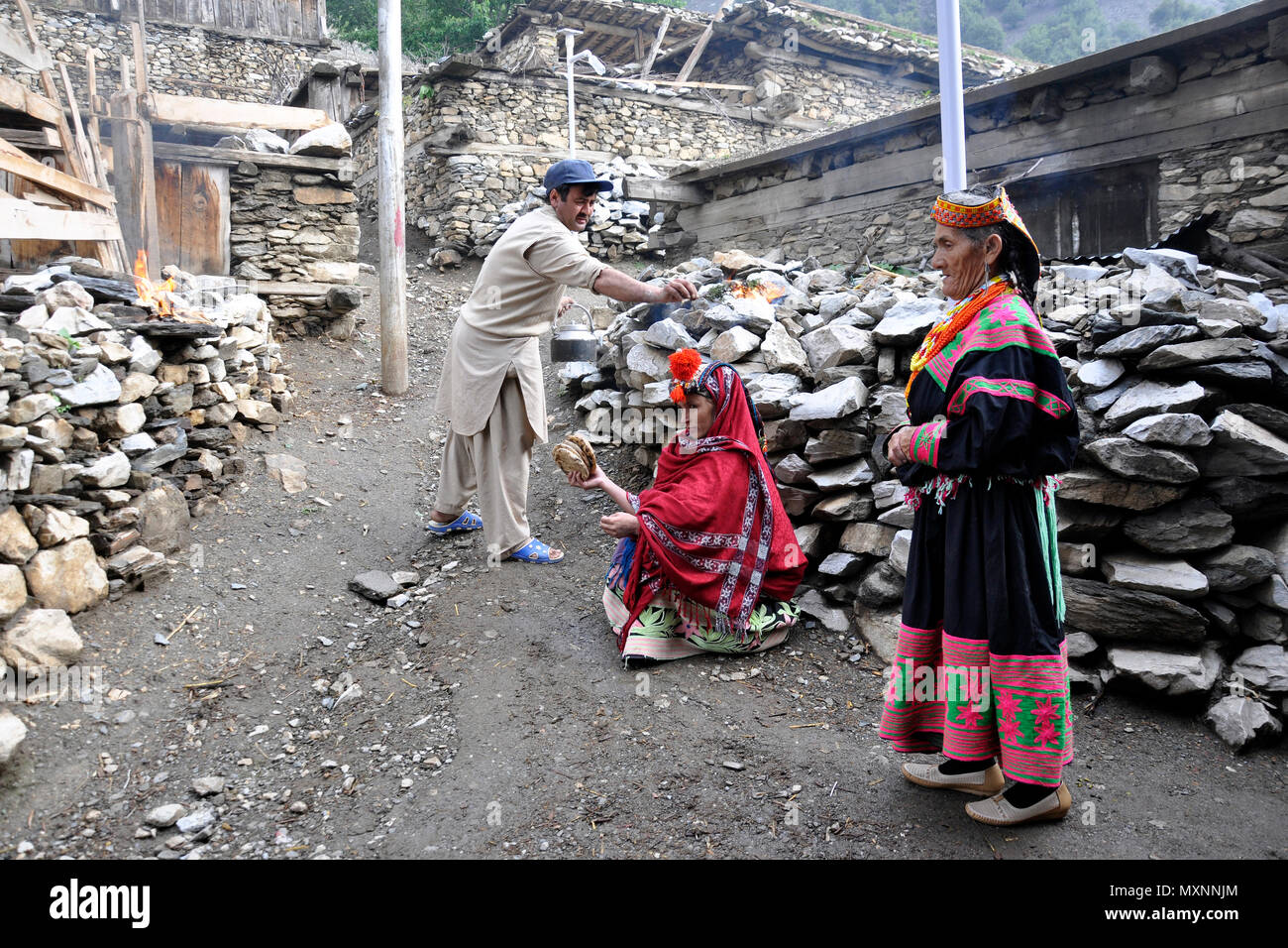 Il Pakistan, Rambur village Foto Stock