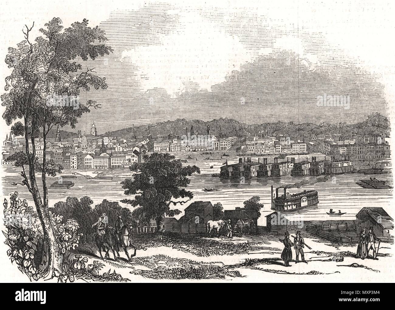 Cincinnati - da un disegno originale. Ohio 1845. Il Illustrated London News Foto Stock