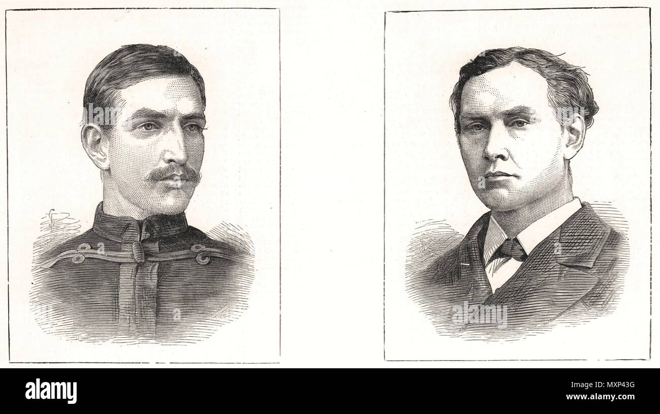 Maj WM Laurence, ucciso nella guerra Basuto; Edward Whymper, Ande alpinista 1881. Il Illustrated London News Foto Stock