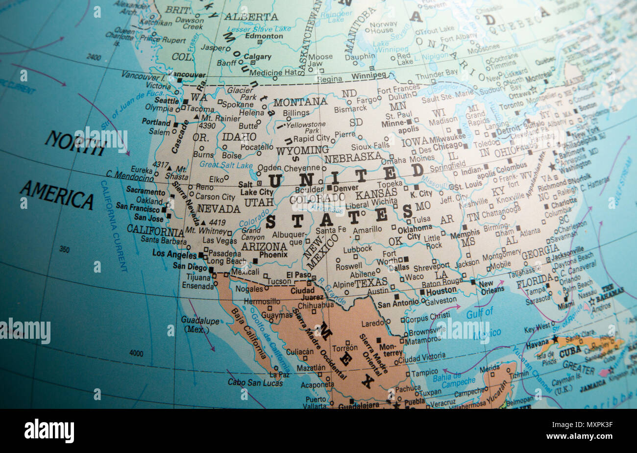 Cartina America Del Nord Con Stati Cartina america del nord immagini e fotografie stock ad alta