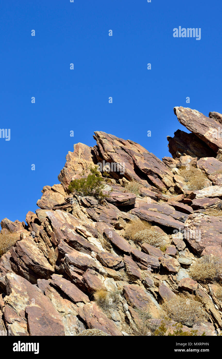 Roccia metamorfica, Palm Canyon Trail, Anza-Borrego Desert State Park, CA 110814 70483 Foto Stock