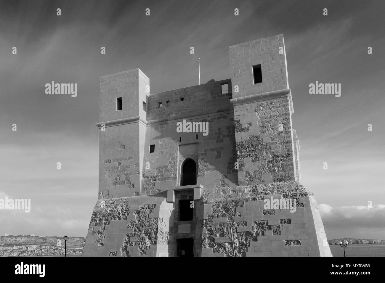 La Torre di Wignacourt, o Saint Paul Bay Tower, una torre di avvistamento protettivo in St Paul Bay, Malta Foto Stock