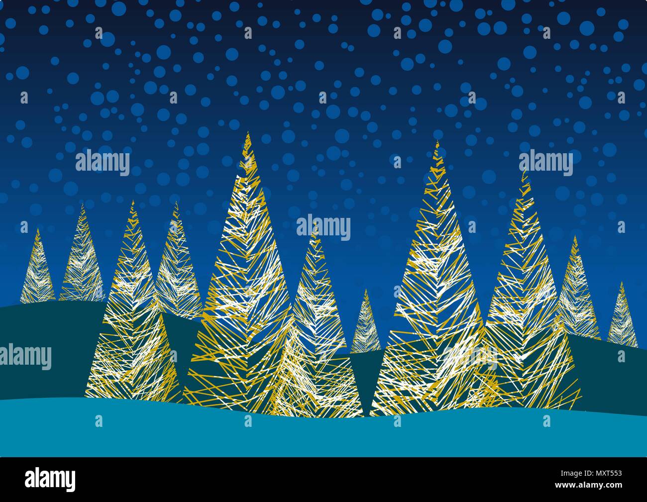 Immagini Natalizie Stilizzate.Sfondo Di Natale Con Alberi Stilizzati Illustrazione Vettoriale Immagine E Vettoriale Alamy