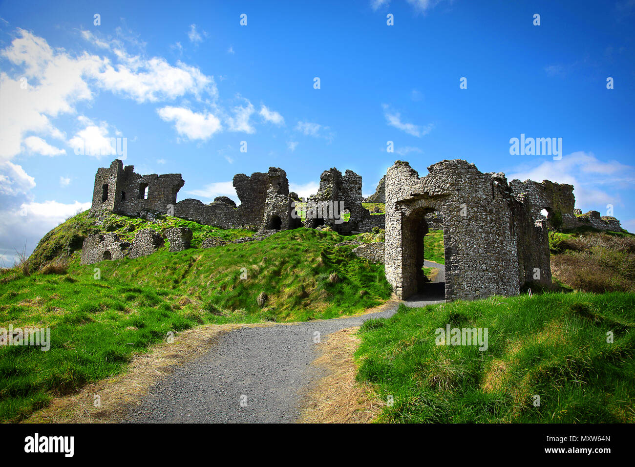 Le rovine del castello di roccia di Dunamase nella contea di Laois Irlanda Foto Stock