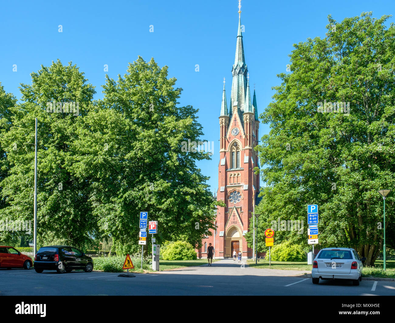 Matteus chiesa in Norrkoping, Svezia. La Chiesa trova in Folkparken, un parco della città di Norrkoping, è stato aperto nel 1892. Foto Stock