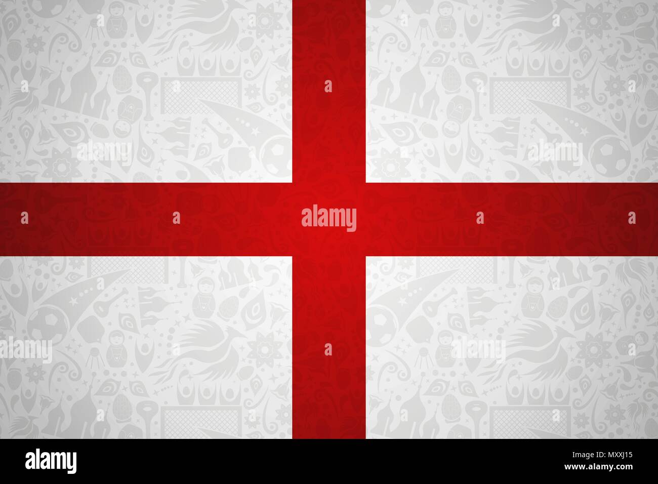 Inghilterra flag di sfondo del simbolo per speciale soccer sport event. Include stile russo decorazione icone. EPS10 vettore. Illustrazione Vettoriale