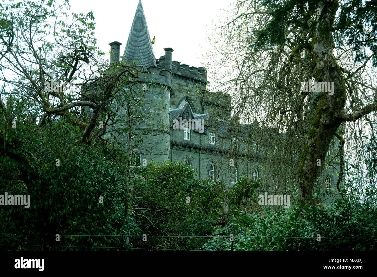 Inveraray Castle è la casa ancestrale del Duca di Argyll, Capo del Clan Campbell, Scozia, Gran Bretagna Foto Stock