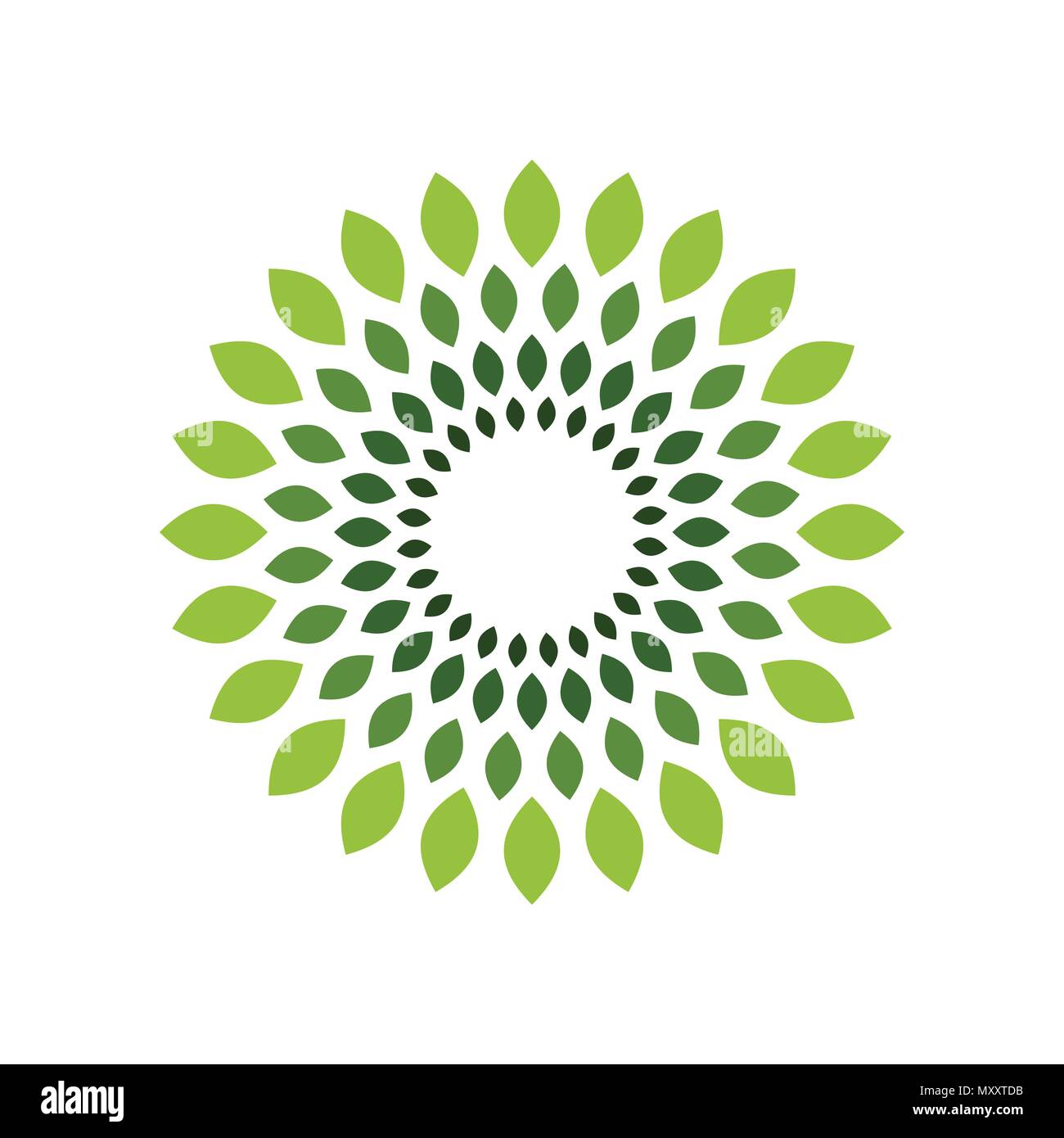 Fiore foglie cerchio simbolo Vector Graphic Logo Design Illustrazione Vettoriale