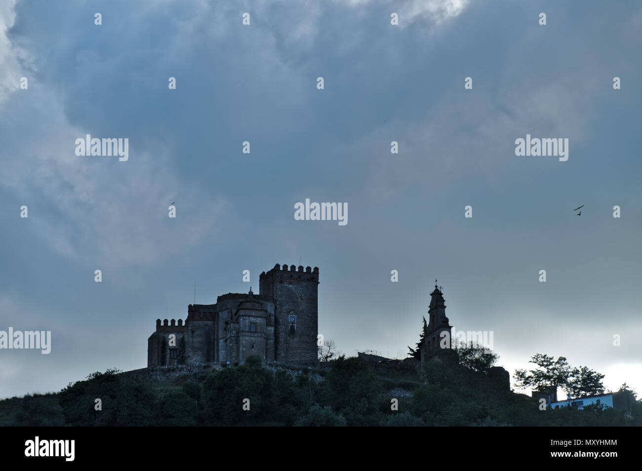 La Iglesia del Castillo (Castello) Chiesa in Aracena. Andalusia, Spagna Foto Stock