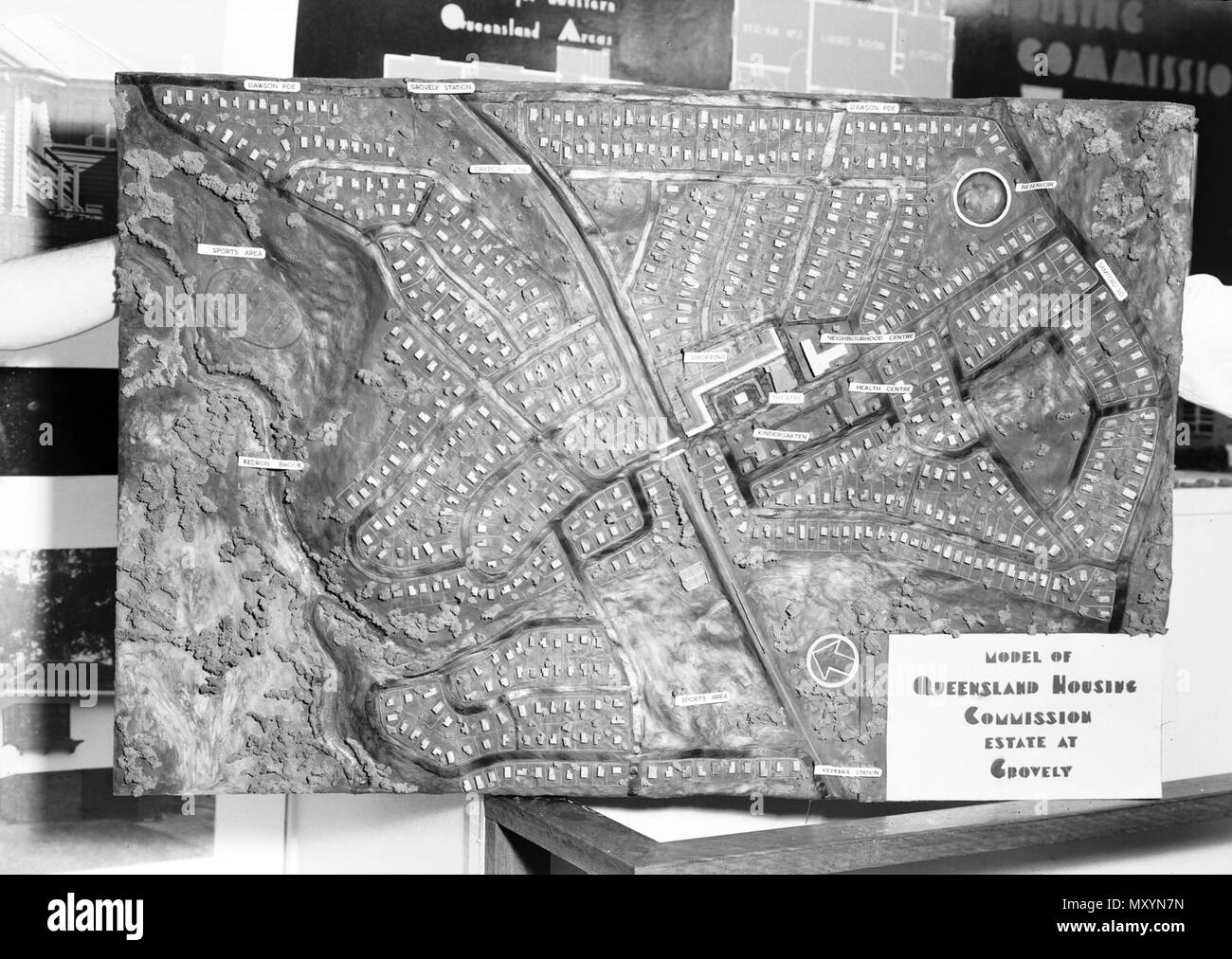 Modello di alloggiamento del Queensland Commissione estate alla Grovely, RNA mostra,. Modello di proposta di alloggiamento del Queensland Commissione break tra Grovely Keperra e. Costruzione iniziata nel 1950. Foto Stock