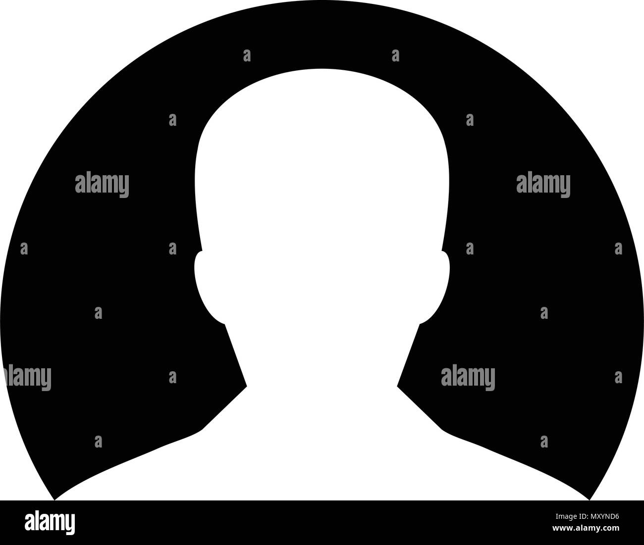 Icona Utente vettore maschio profilo persona avatar il simbolo nel cerchio di colore piatto pittogramma glyph illustrazione Illustrazione Vettoriale