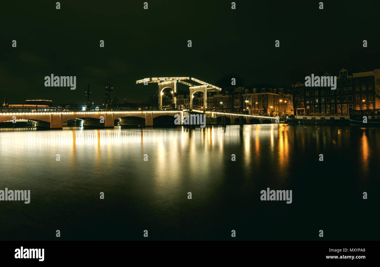 Amsterdam di notte Foto Stock