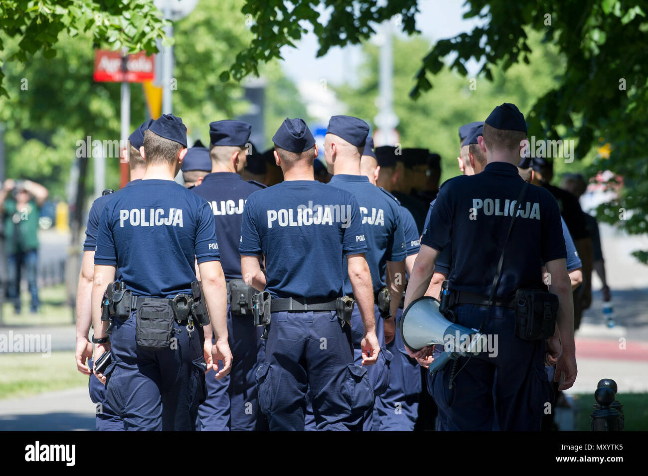 Polish anti-sommossa polizia (Oddzialy Prewencji Policji) a Varsavia in Polonia il 12 maggio 2018 © Wojciech Strozyk / Alamy Stock Photo Foto Stock