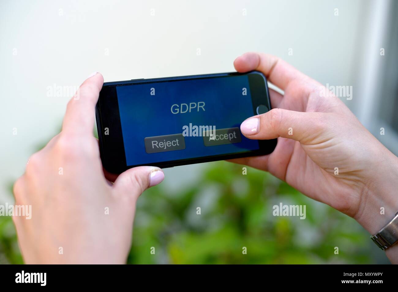 Europa generale sulla protezione dei dati opzioni di regolazione Foto Stock