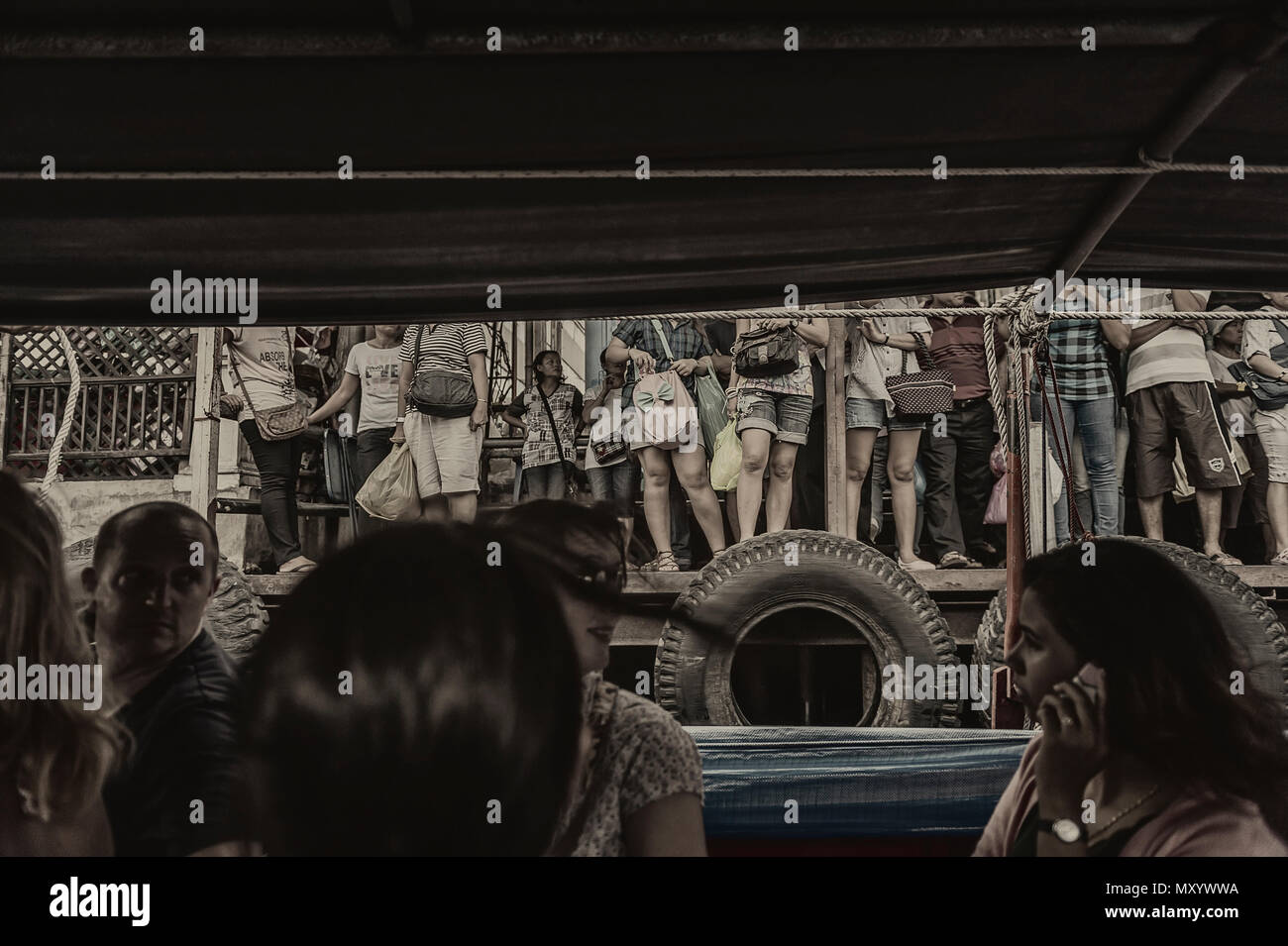 Khlong Saen Saep Express servizio barca, Bangkok, Thailandia Foto Stock