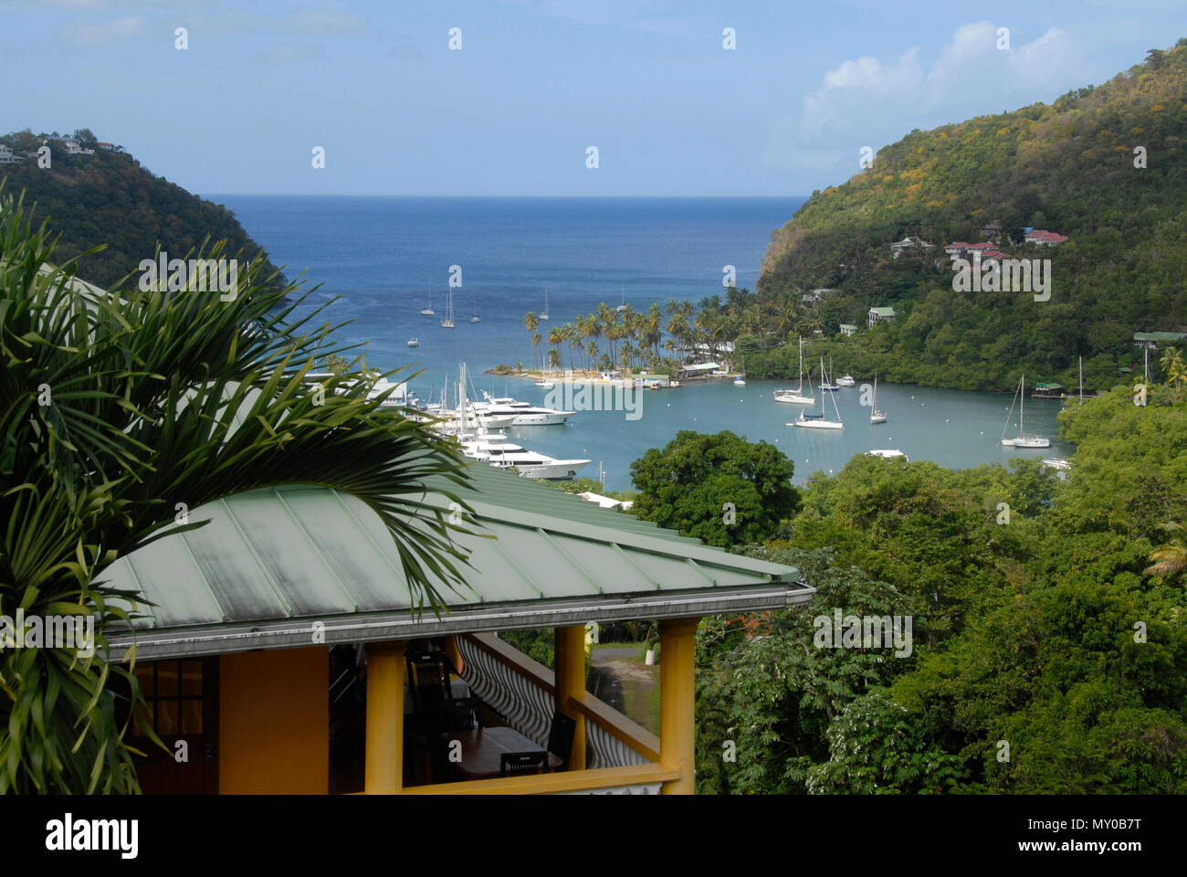 Marigot Bay, St Lucia, dei Caraibi Foto Stock