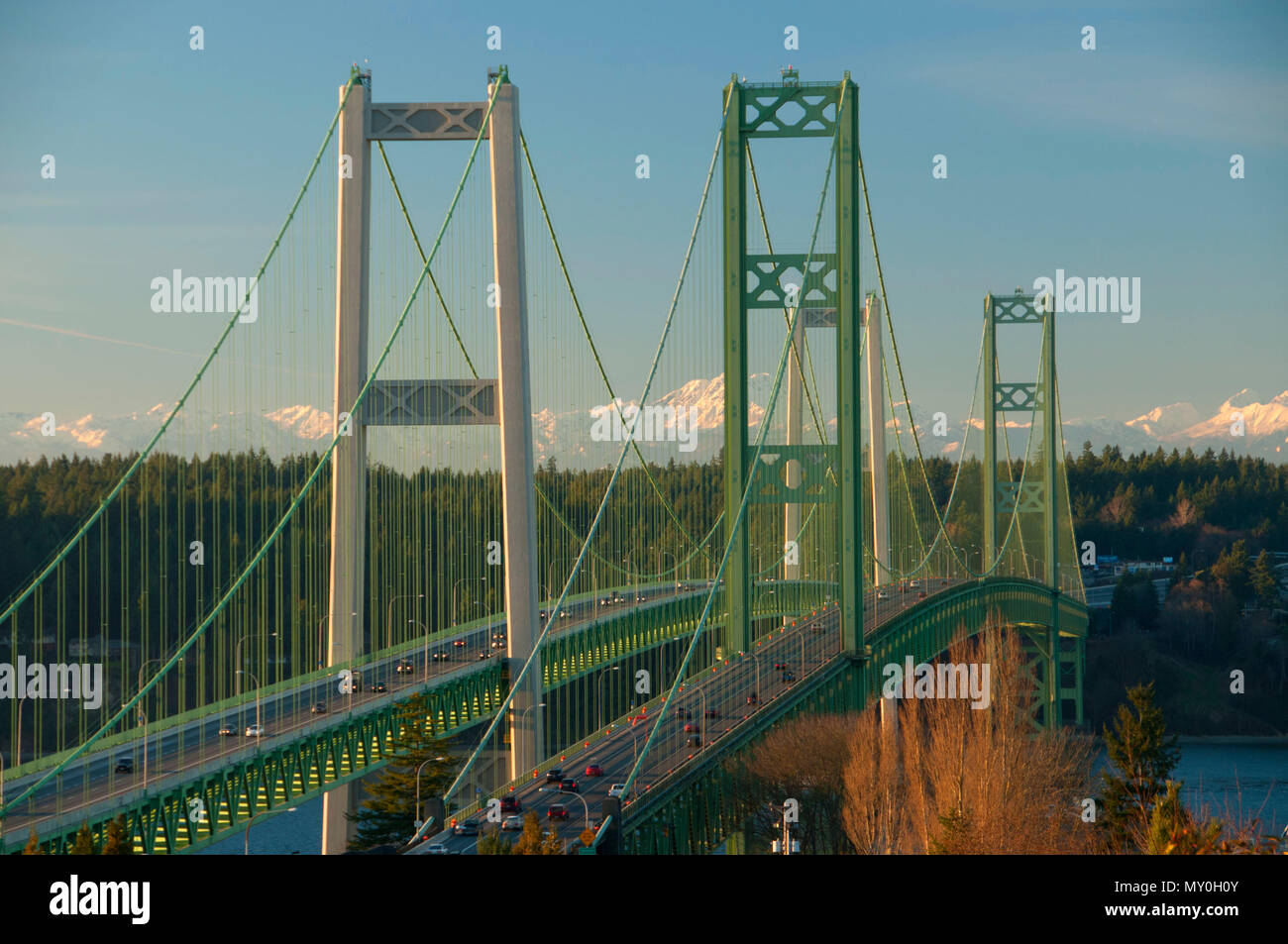 Tacoma Narrows Bridge, Tacoma, Washington Foto Stock
