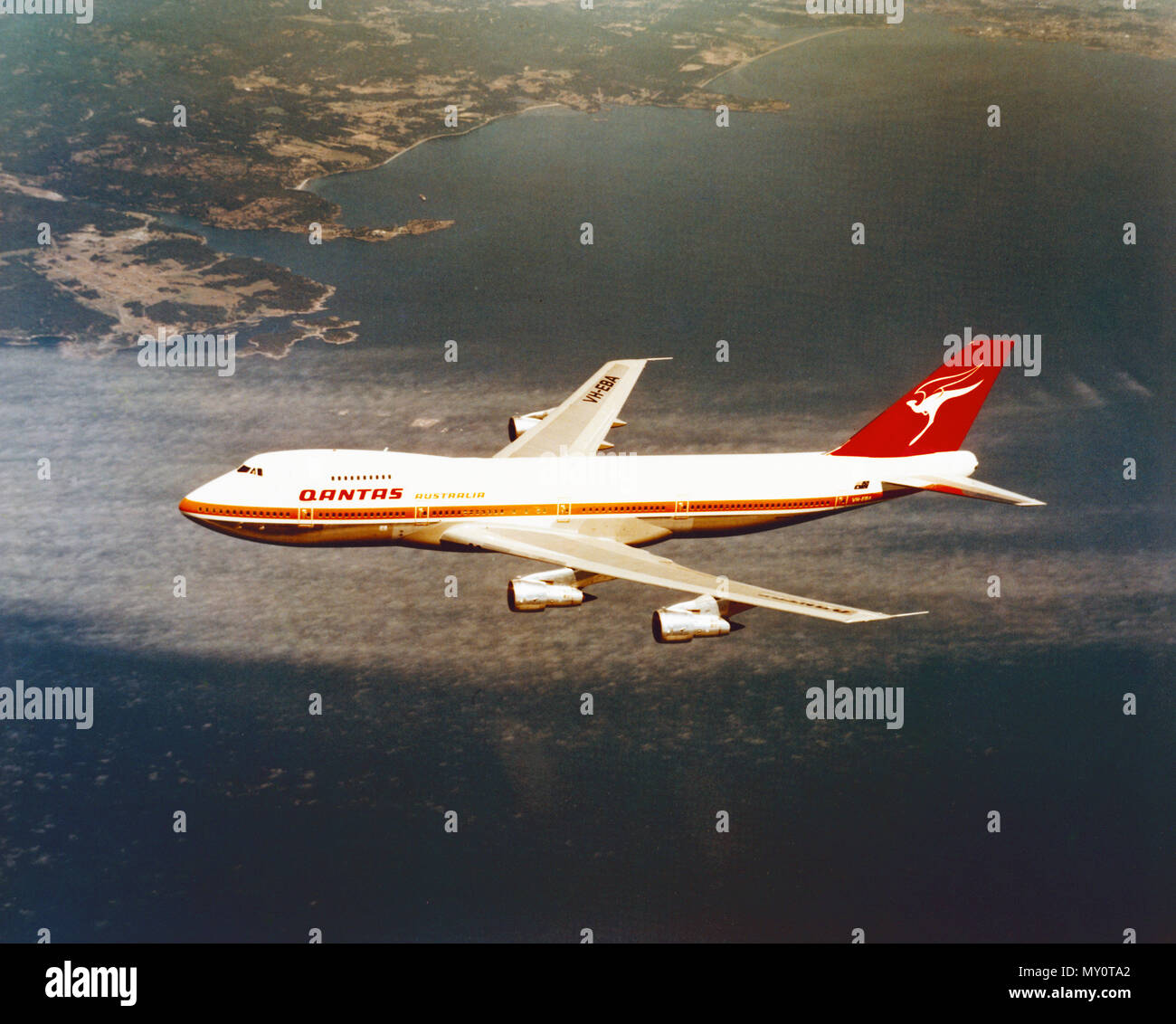 Giugno 24, 1975 Quantas Boeing 747 Foto Stock