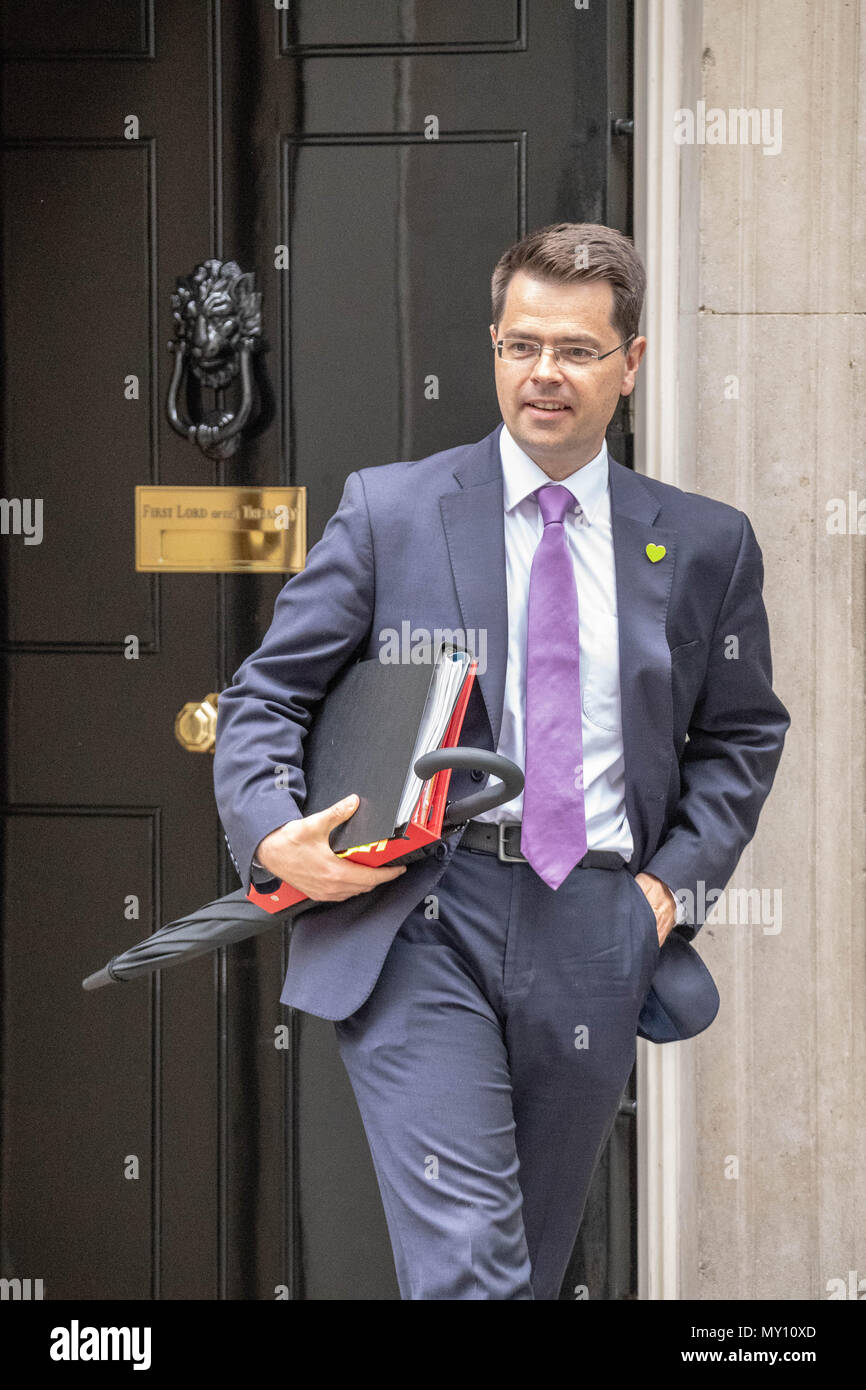 Londra, Regno Unito. 5 giugno 2018, James Brokenshire, alloggiamento e europee Ministro, lascia la riunione del gabinetto a 10 Downing Street, Londra, Regno Unito. Credit Ian Davidson/Alamy Live News Foto Stock