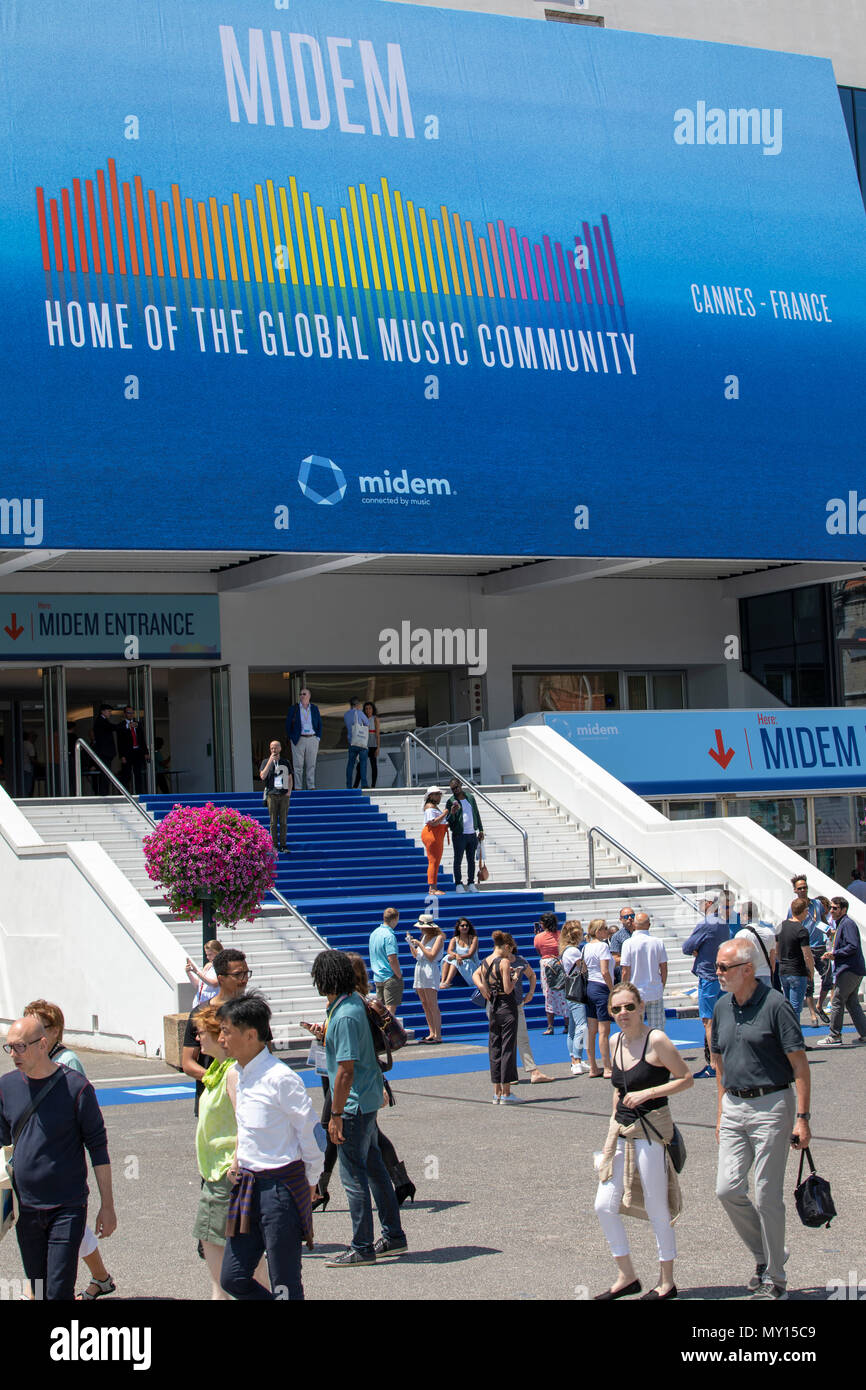 Cannes, Francia, 5 giugno 2018 Midem 2018 presso il Palais des Festivals in Cannes © ifnm Foto Stock