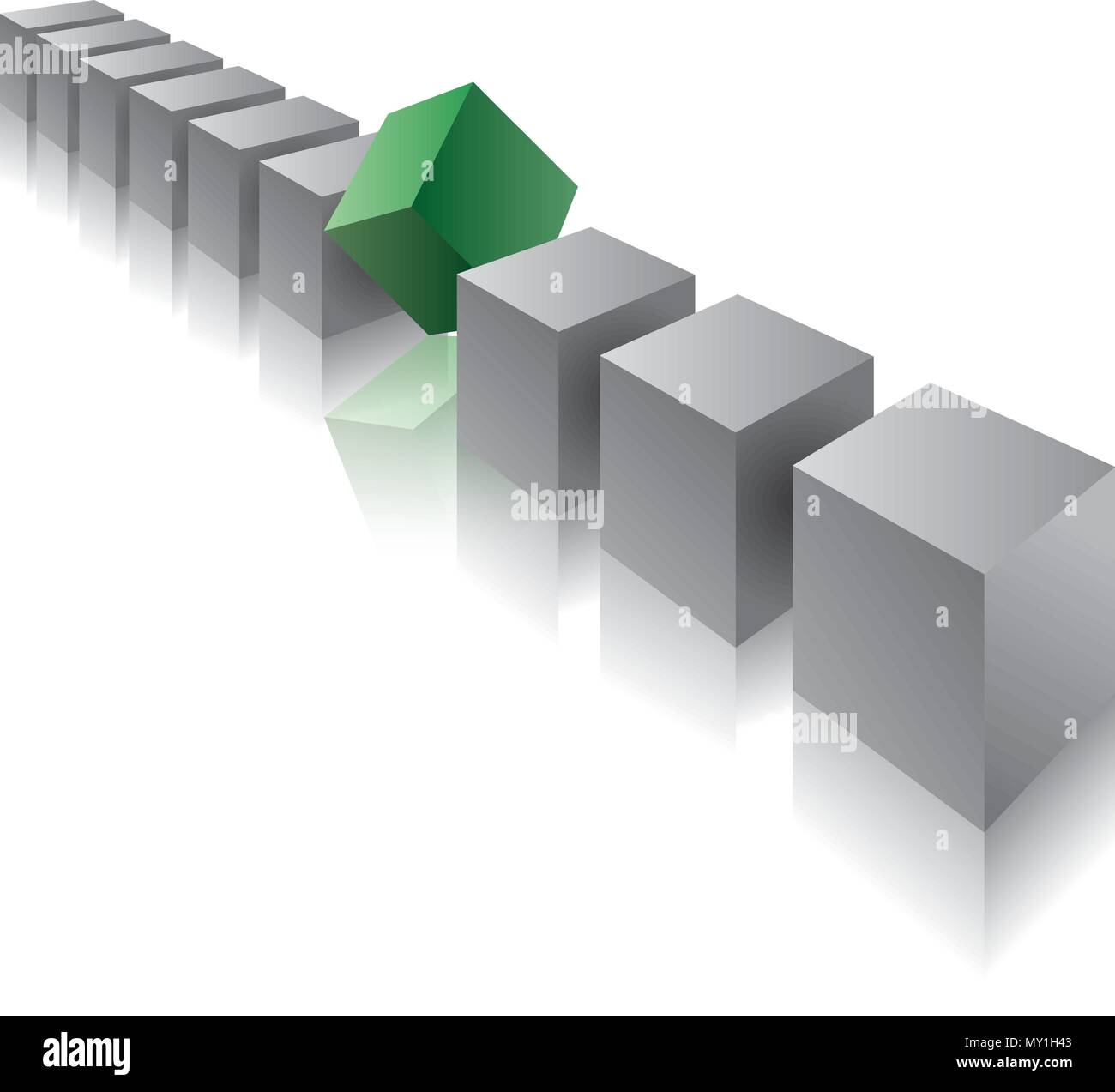 Cubo assemblati di blocchi,puzzle blocchi.lo sfondo è bianco. Illustrazione Vettoriale