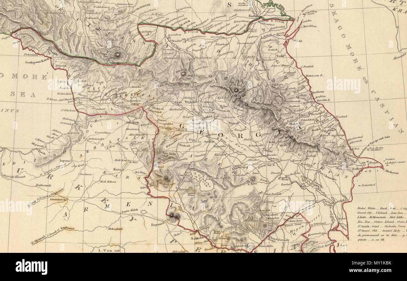 . Inglese: la Russia in Europa Parte IX e la Georgia. Caucaso, Circassia, Astrakhan, Georgia. Pubblicato sotto la sovrintendenza delle società per la diffusione di conoscenze utili. Incisi da J. & C. Walker. Londra, pubblicato da Baldwin e Cradock, 47 Paternoster Row Augt. 1st. 1835 . (Londra: Chapman & Hall, 1844) . 1835. La società per la diffusione di conoscenze utili (Gran Bretagna) 494 Società per la diffusione di conoscenze utili (Gran Bretagna). La Russia in Europa Parte IX e la Georgia.1835.B Foto Stock