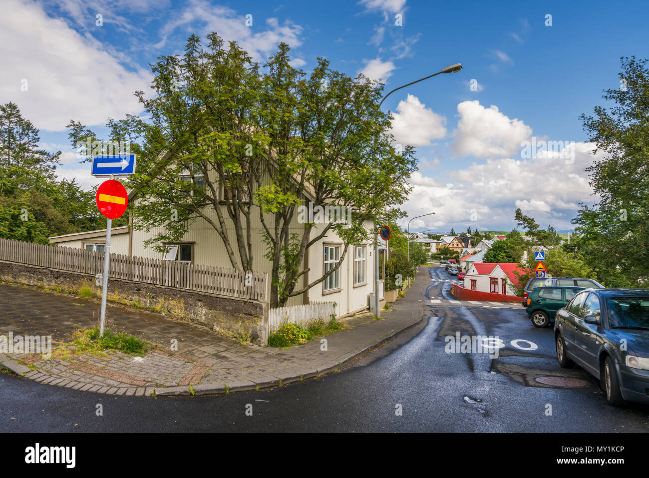 Hafnarfjordur, sobborgo di Reykjavik, Islanda Foto Stock