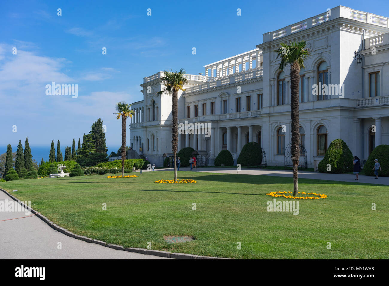 Yalta, Crimea-maggio 30, 2016: architettura e design degli interni del palazzo di Livadia. Foto Stock