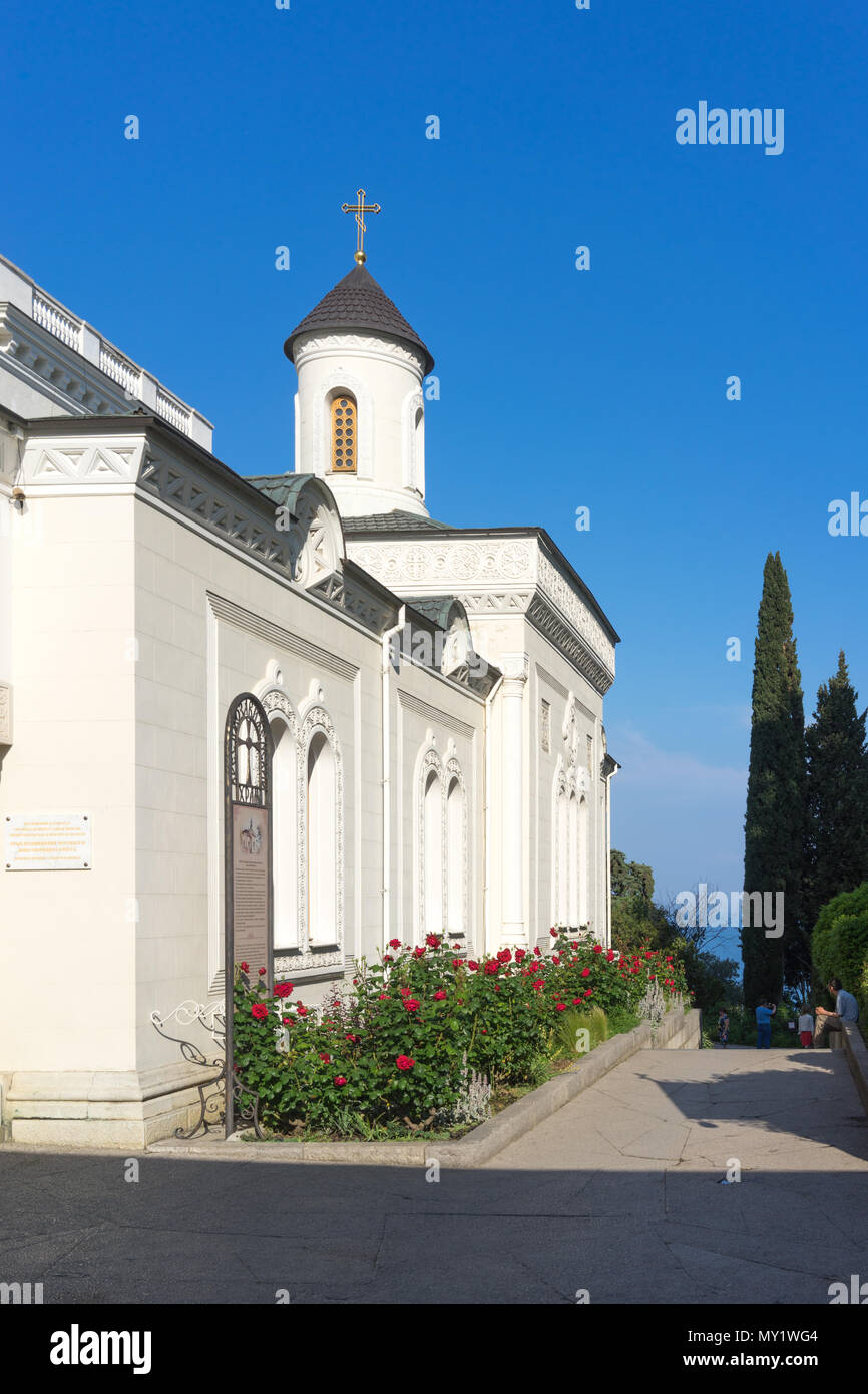 Yalta, Crimea-maggio 30, 2016: La Chiesa della casa della famiglia Romanov in Livadiya Foto Stock