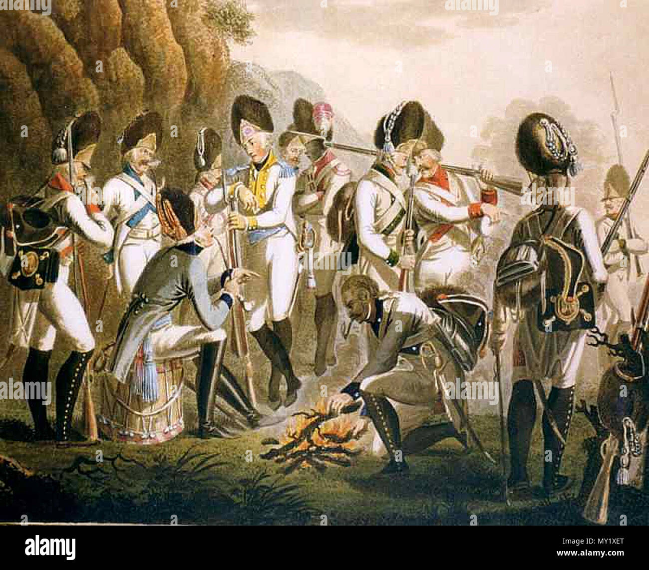 . La fanteria sassone di epoca napoleonica . prima metà del XIX secolo. anonimo piastra 467 Sachsen Infanterie Foto Stock