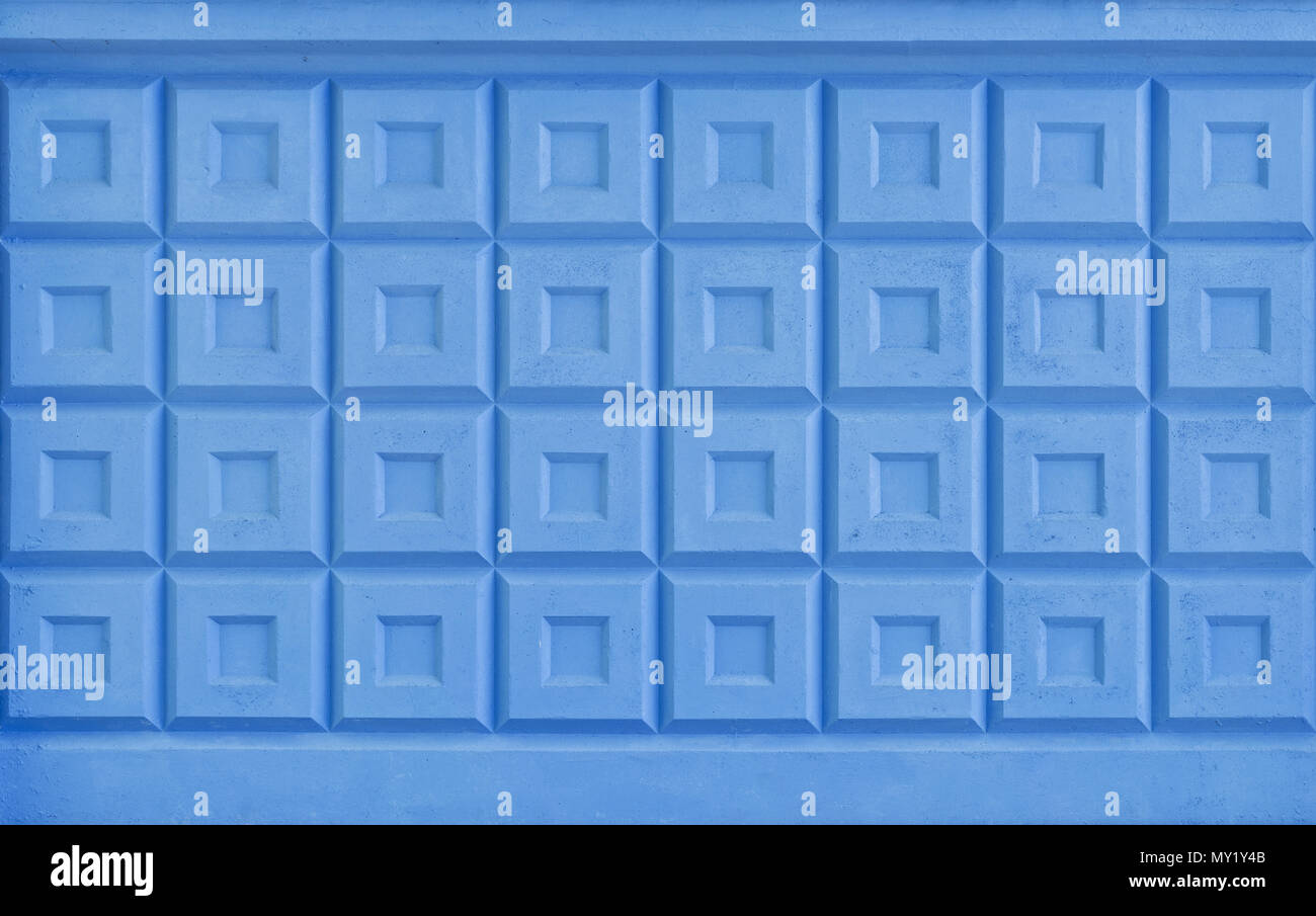 La texture di blu dipinto di recinzione in cemento armato. Foto Stock