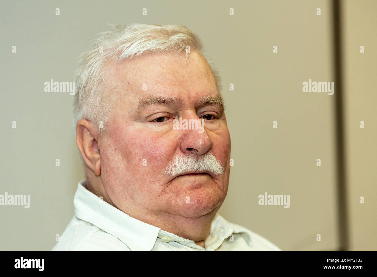 Pozna , Polonia, Lech Walesa, ex presidente della Repubblica di Polonia Foto Stock