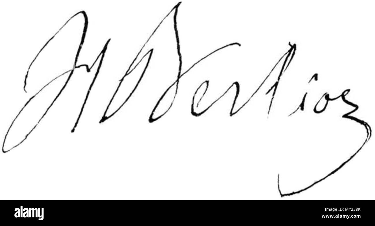 . Français : Firma d'Hector Berlioz . Il 15 febbraio 2016. Hector Berlioz (1803-1869) 488 firma Hector Berlioz Foto Stock