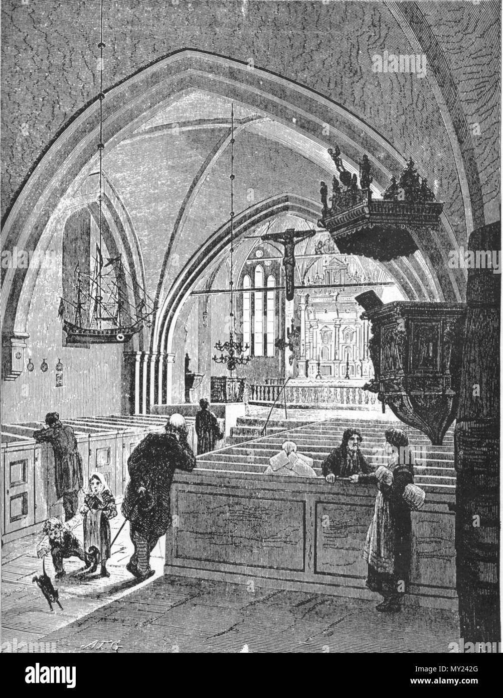 492 Skanörs kyrka - interiör Foto Stock